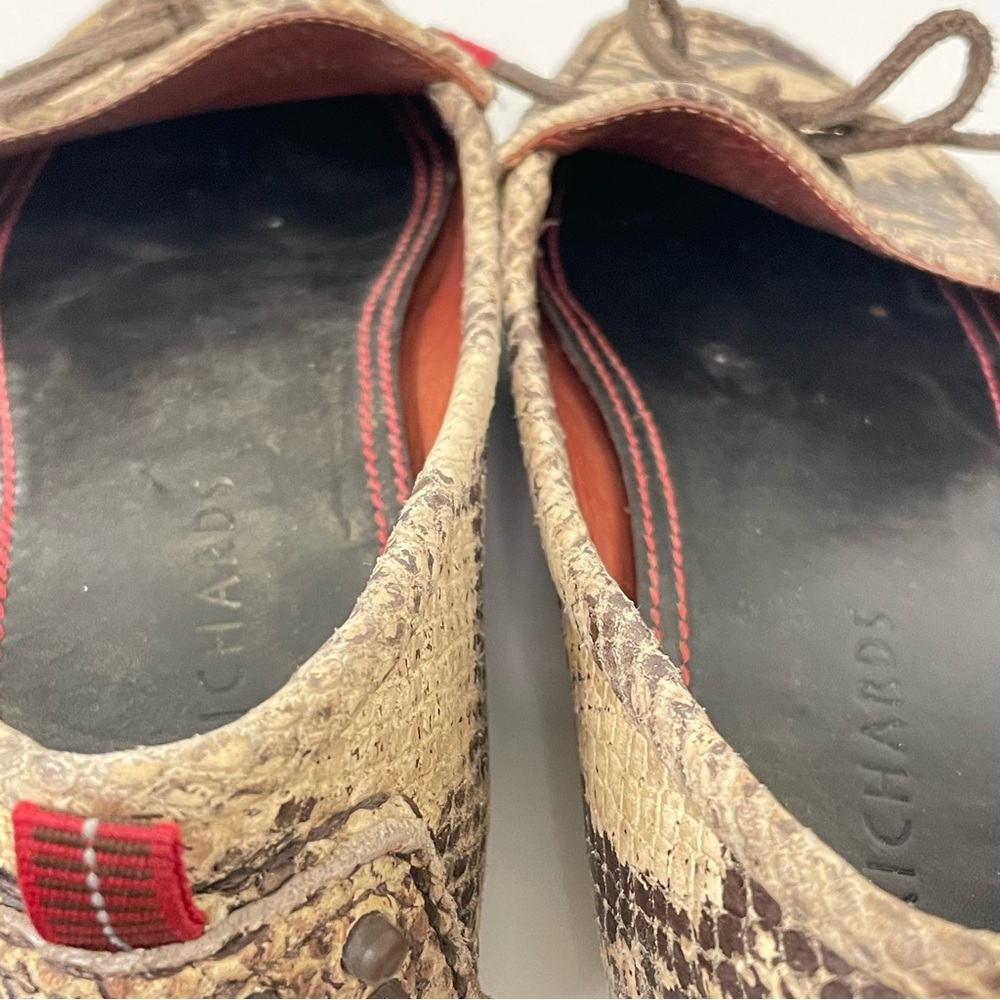 Richards Leather Python Print Driving Moccasins, … - image 8